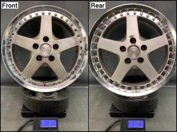 WORK EQUIP 05 With Original Caps 3 piece Non welded 17x7j / 17x8j +47 5x114.3 CB: 73 x4 - Image 13