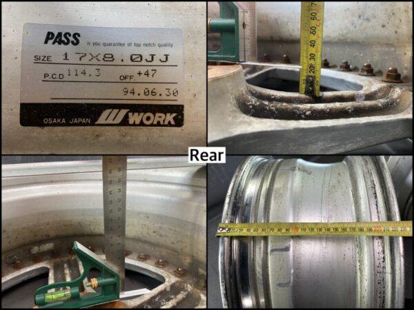 WORK EQUIP 05 With Original Caps 3 piece Non welded 17x7j / 17x8j +47 5x114.3 CB: 73 x4 - Image 12