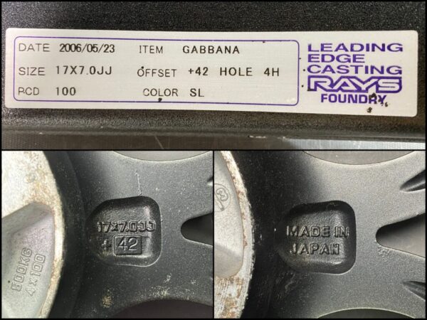RAYS VERSUS COLLEZIONI GABBANA 17x7j +42 4x100 CB:65 x4 - Image 13