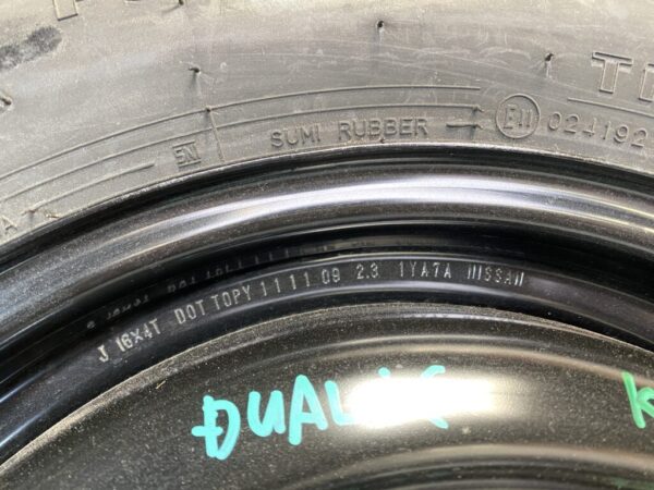 Spare tyre for NISSAN DUALIS KJ10 temper tyre Space saver With Screw - Image 3