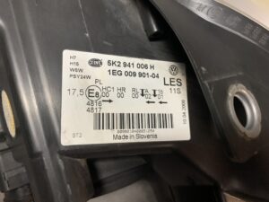 Volkswagen Golf 1KCAV Genuine Headlight HELLA 1EG009901-04 / Right Side x1