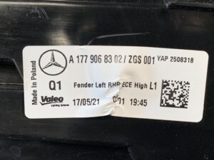 Mercedes-Benz A-Class Genuine Taillight 177 906 83 02 / ZGS 001 Left Side x1