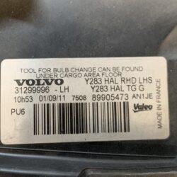 Volvo S60 Genuine Headlight Valeo 31299996 Left Side x1
