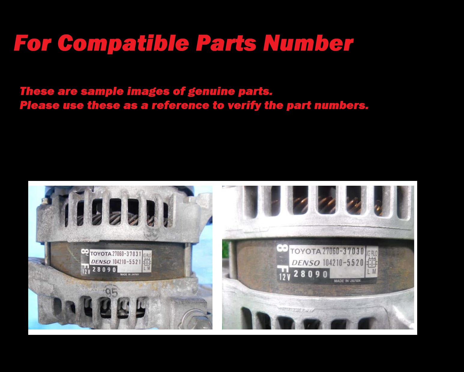 Alternator 27060-37030-A-D154 TOYOTA VOXY NOAH ISIS