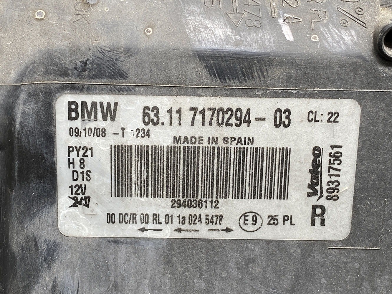 BMW 1 Series E81 E82 E87 E88 Genuine HID Headlight 7170294 Right Side x1 - Image 7