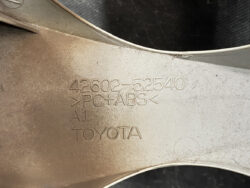 Toyota plastic part with mold code 42602-52540 and material PC+ABS stamped on it