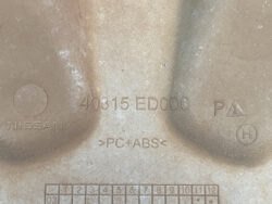 Nissan plastic part underside with molding marks: 40315-ED000, >PC+ABS