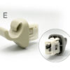 Beige LEGO-like connector piece with a circular clip and a hollow interior shown in close-up, against a white background. Honda Genuine Sun Visor Clip / Holder #D » JDM-PARTS NZ