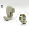Beige plastic clip with a curved hook, shown from the side; circular inset highlights the inner cavity. Mazda Genuine Sun Visor Clip / Holder #A » JDM-PARTS NZ
