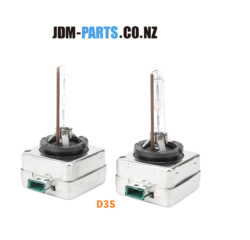 Two automotive HID ballast units with wiring and green connectors, shown side by side, with 'D3S' text beneath (JDM-Parts branding above).