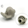Gray plastic clip and circular connector parts on a white background, shown with a magnified inset view. Nissan Genuine Sun Visor Clip  / Holder #B » JDM-PARTS NZ