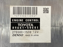 Engine control label: Toyota/Denso part with barcode, 2755001530, 12V, made in Japan (Denso)