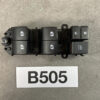 Car door master control panel with multiple window switches and lock button, used to operate a vehicle's power windows and door locks (B505 label shown). TOYOTA ALPHARD VELLFIRE H20 Genuine Master Power Window Switch 84040-33080 » JDM-PARTS NZ