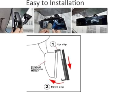 JDM Style 80s Wide angle Blue Curved Interior Rear Vision Mirror Universal fit 4